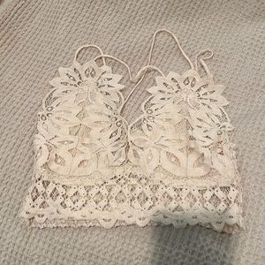 Cream lace bralette